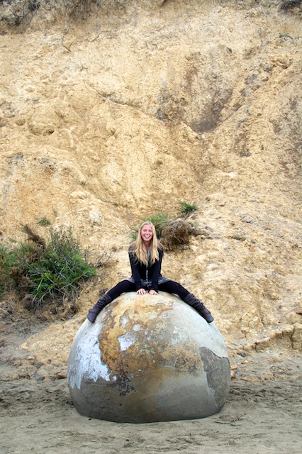 Melanie on a Boulder